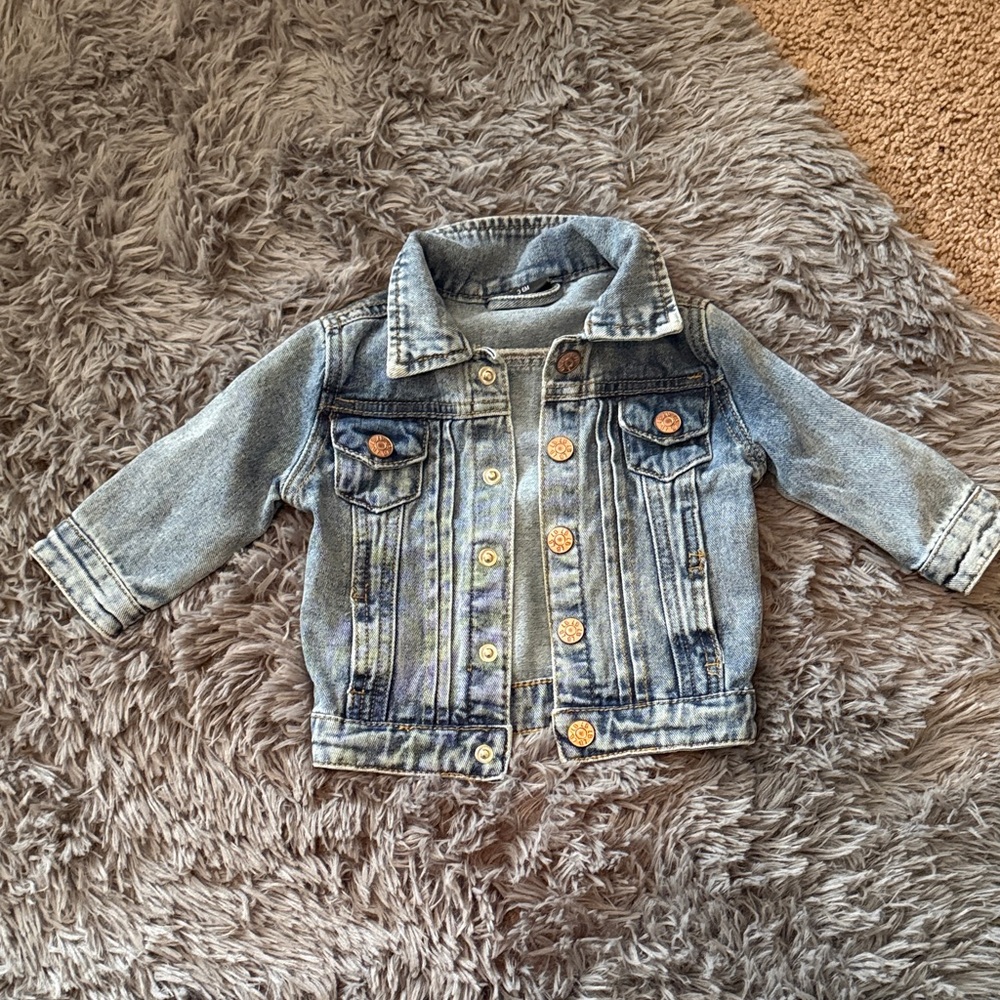 Little Bipsy Blue Denim Jacket with Tan Buttons